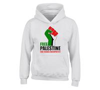End Israeli Occupation Free Palestine Hoodie - Palestine Flag Hoodie - Save Gaza Freedom Protest Apparel Human Rights Activist Gift Unisex Top(M, White)