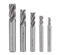 End Mill Bits Set 4,6,8,10,12mm, 4 Flute End Mills Drill Bit Tool, Metric HSS CNC Lathe Straight Shank End Mill Cutter Tool Set for Milling of Kinds of Metal