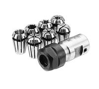 End Mill Collet Chuck Holder 7Pcs Carbon Steel ER11 1/2/3/4/5/6/7mm Spring Collets with ER11A 5mm Motor Shaft Holder CNC Machine Extension Rod Collet Chuck