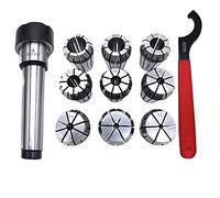 End Mill Collet Chuck Holder 9Pcs ER25 Spring Collets Set 1PCS MT3 ER25M10 ER25M12 MT4 Collet Chuck Morse Taper Holde and Wrench(MTB4 ER25(9PCS))