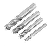 End Mill Drill Bit 4 Set 1/2 Roughing Cutter 4 Pieces 4 Flutes HSS Roughing Mill CNC Router Cutter M6/M8/M10/M12, Default