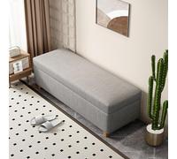 End Of Bed Storage Bench for Bedroom, Linen Storage Ottoman Bench Rectangle Accent Bench with Solid Wood Legs,safety Hinge, Modern Foot Rest for Living Room, Entryway(80x40x42cm(31x16x17inch), Gray1)