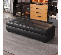 End of Bed Storage Bench, Upholstered Ottoman with Gas Lift Hinge, Entryway Shoe Rack, Large Storage Space, Easy Assembly, Stylish Footstool for Bedroom, 100cm
