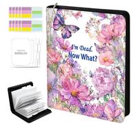 End of Life Planner Binder 10.8"x14.6" for Final Wishes & Estate Planning with Zippered PU Leather Cover,16 Dividers, 60 Blank Labels, 184 guided sheets,When I Die Life Plan Organizer Binder (2)