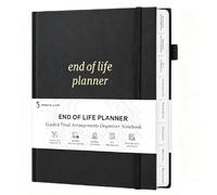 End of Life Planner, Estate Planning Organizer 7.5"X9", Black | Guided, Last Wish, Will Preparation, Funeral Planning, Final Arrangements Notebook for Beneficiary