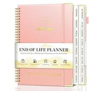 End of Life Planner, Estate Planning Organizer with Tabs for Senior, Spiral Funeral Planning Book with Large Font, Gold Corner Guards & Inner Pocket for Will Preparation, 7.36" x 10.4", RoseGold