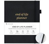 End of Life Planner, Guided Estate Planning Organizer with Tabs, Last Wish, Will Preparation, Funeral Planning, Final Arrangements Notebook for Beneficiary, in Case of Death Organizer 7.5"X9”-Black