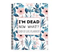 End of Life Planner, I'M Dead Now What Book Planner Guided Final Arrangements with Twin Wire Spiral Binding, When I'M Gone Journal Organizer for Possessions Final Wishes (Blue)