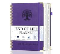 End of Life Planner, Spiral Estate Planning Organizer with Tabs for Senior, I'm Dead Now What Planner for Final Arrangements & Important Affairs with Large Print, 7.9"x10.4", Purple