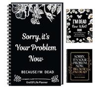 End of Life Planner UK and Organizer Binder - Sorry, It's Your Problem Now Because I'm Dead - A4 Life Planner, Estate Planning Document, Final Wishes End-of-Life Arrangements Emergency Binder (Black)