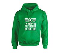 End of The Line, Printed Hoodie - Irish Green/White XL