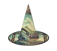 End of World Desert Halloween Witches Hats Witch Headbands Wizard Hat Costume Accessories Cosplay for Party Masquerade Foldable 2 PCS