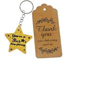 End of Year Gifts for Students 30 Children Class 2026 P7 Leavers From Teacher, Wooden Star Keyrings Multipack Bulk, Leaving Graduation Gift for Nursery Primary School Student Preschool Kids Pupil