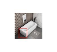 (End Panel 700mm) Modern Bathroom Single & Double Ended Straight Bath Gloss White Acrylic Bathtub
