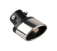 End Pipe Tail Shark Belt Net Tail Throat Stainless Steel Exhaust Pipe Automobile Muffler Accessories Car Exhaust Tip(Black silver bend)