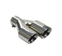 End Pipes 1 Piece Car Modify Double Outlet Exhaust Pipe Nozzle Decoration Stainless Tail Pipes Muffler Exhaust Tip(Left in60-out101mm)