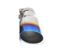 End Pipes 1 Piece Universal For E90 Blue Stainless Steel Slahed Cut Flange Exhaust Pipe Curly Muffler Tip(IN 48MM OUT 89MM)