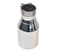End Pipes 1Piece 304 SUS Stainless Steel Inline Flange Exhaust Pipe Muffler Tip Flat Cut Universal(IN 63MM OUT 101MM)