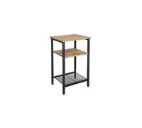 End Side Table and Nightstand with 3 Shelves HeavyDuty Steel Frame Living Room Bedroom Easy Assembly Honey Brown and Black LET201B05 Large