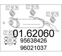 End Silencer for CITROËN:AX 04.05 95638426 96021037 96067243