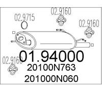 End Silencer for NISSAN:SABRE I,ALMERA I,PULSAR I,SENTRA I,PULSAR I Sedan