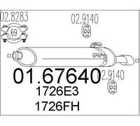 End Silencer for PEUGEOT:306 Hatchback 1726E3 1726FH 1726FJ