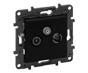 End Socket TV-R-SAT Black 10 dB Niloe Step Socket Flush-Mounted