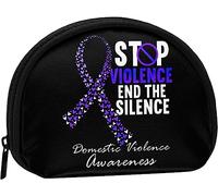 End & Stop Domestic Violence Coin Purse Wallet Women and Girls Cute Fashion Bag Change Pouch Key Holder Women Purse Gift