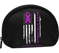 End & Stop Domestic Violence Women and Girls Cute Fashion Coin Purse Wallet Bag Change Pouch Key Holder
