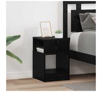 End Table Black Oak 30.5x30x45 cm Engineered Wood Modern Storage with Side Table