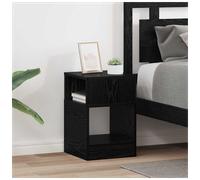 End Table Black Oak 30.5x30x45 cm Engineered Wood Modern Storage with Side Table