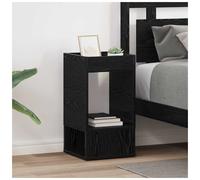 End Table Black Oak 30x30x56cm Engineered Wood Modern Storage Nightstand Compact