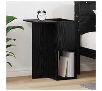 End Table Black Oak 35x40x55 cm Engineered Wood Rectangular Storage Side Shelf 1