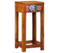 End Table Brown Solid Acacia & Engineered Wood 35x35x75 cm Rustic Drawer Storage