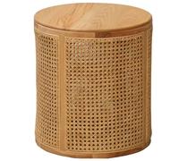 End Table Coffee Tables for Living Room | Fashionable Wooden Rattan Round Small Storage Side Table | Spacious Tabletop Modern Home Boho Nightstand | No Installation Required Corner Bedside Tables(Ligh