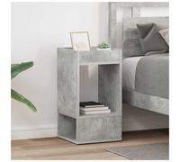 End Table Concrete Grey 30x30x56cm Engineered Wood Compact Storage Nightstand .