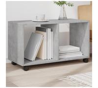 End Table Concrete Grey 72x33x42.5cm Engineered Wood Modern 2 Shelves 4 Wheels.