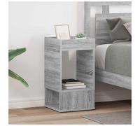 End Table Grey Sonoma 30x30x56cm Engineered Wood Modern Storage Nightstand Small
