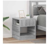 End Table Grey Sonoma 40.5x40x45cm Engineered Wood with Storage Shelf Modern XL