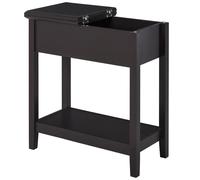 End Table Narrow Flip Top Shelf 28.2 x 56.5 x 60 cm Dark Brown Engineered Wood