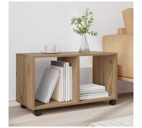 End Table Rolling 2-Shelf Engineered Wood Artisian Oak on Wheels 72x33x42.5 cm.
