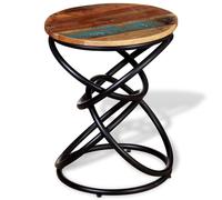 End Table Solid Acacia Wood Top Natural Finish 40x40x52cm Powder-Coated Iron Eco