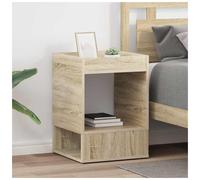 End Table Sonoma Oak 40x40x56 cm Engineered Wood Storage Nightstand with Shelf.