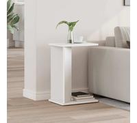 End Table White 35x25x50cm Engineered Wood Storage Shelf Modern Minimal Stylish