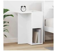 End Table White 35x40x55cm Engineered Wood Storage Shelf Modern Minimal Stylish