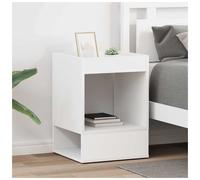 End Table White 40x40x56cm Engineered Wood Modern Storage Side Table w/1 Shelf