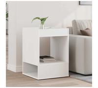 End Table White 40x40x56cm Engineered Wood Modern Storage Side Table with Drawer