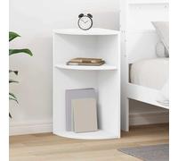 End Table White Engineered Wood 30x30x60cm Rectangular Storage Shelf Minimalist
