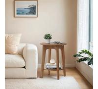 End Table with Bottom Shelf, Modern, Side Table, Yellowish brown