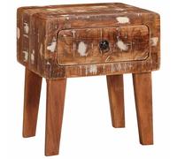 vidaXL End Table with Drawer Brown 40 x 32 x 46 cm Solid Mango Wood, Living Room End Table, Modern Storage Side, Compact Bedroom Furniture, Rustic Accent, Utility for Home